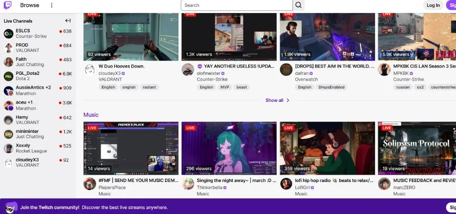 Twitch - Content Monetization Platforms