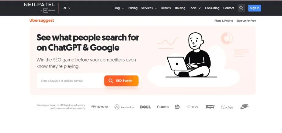 Ubersuggest - Backlink Analysis Tools