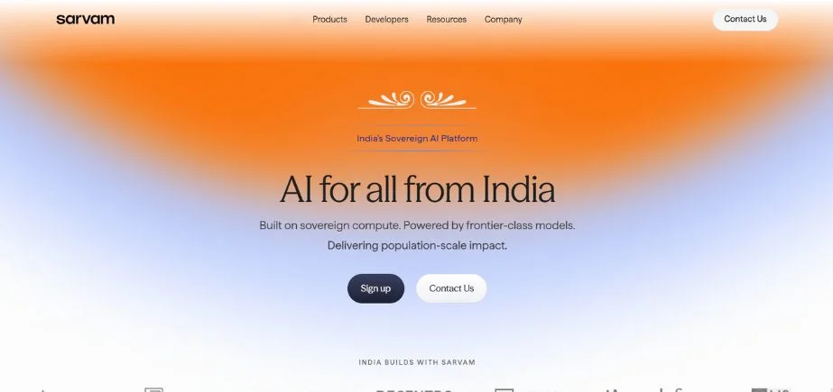 Artificial Intelligence Companies in India - sarvam