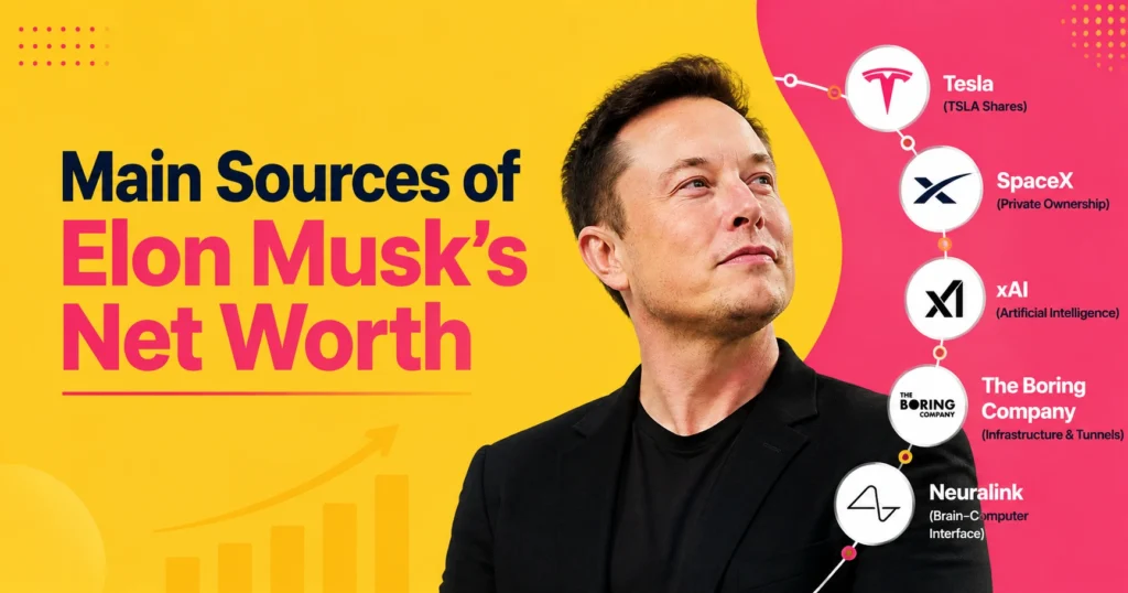 Main Sources of Elon Musk’s Net Worth