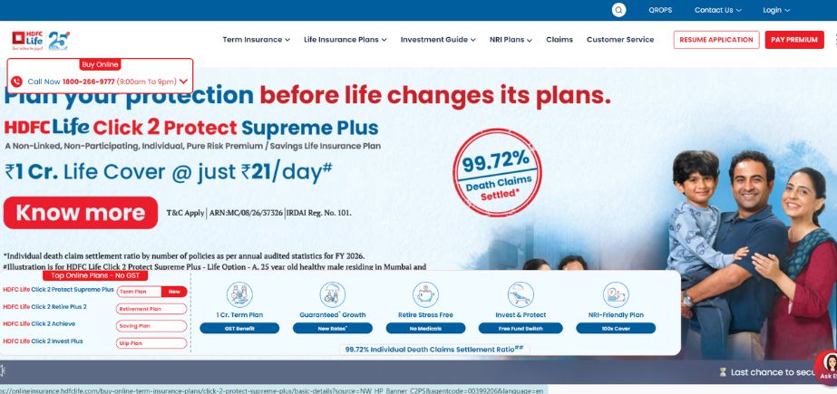 Insurance Companies in India - hdfc life