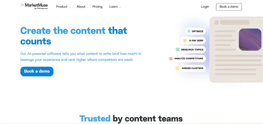 AI SEO Tools For WordPress - marketmuse