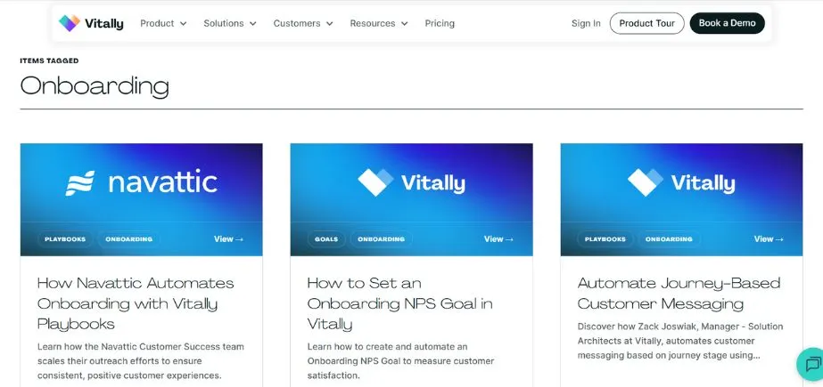 SaaS Onboarding Tools - vitally