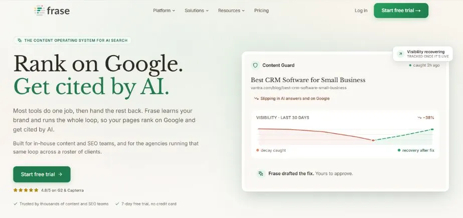 AI Content Optimisation Tools - frase